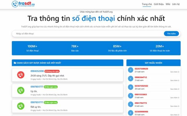 TraSDT Website Tra Cứu Thông Tin Số Điện Thoại Chính Xác