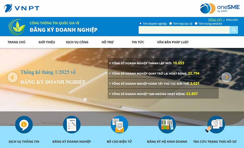 Hướng dẫn nhanh cách đăng ký thành lập doanh nghiệp online